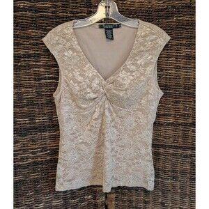 Vintage Rampage Y2K Sheer Lace Babydoll Tank Top Womens XL 90s Fairy Whimsigoth